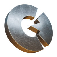 Tonal Chaos logo, a 3D metal C-shaped mark